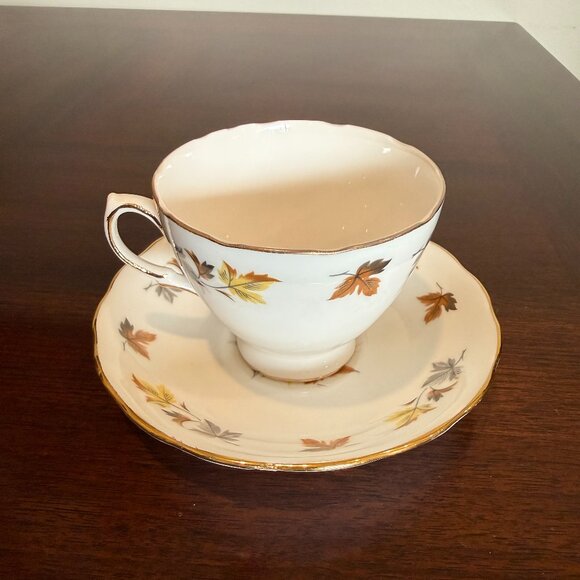 Colclough English Tea Cup and Saucer Set - Autumn Leaves - Picture 6 of 9